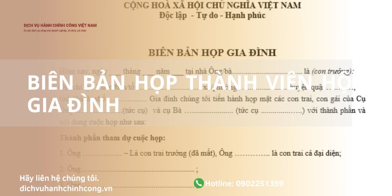 BIÊN BẢN HỌP THÀNH VIÊN HỘ GIA ĐÌNH